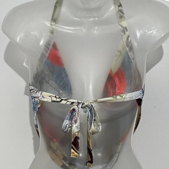 I.AM.GIA Sasha Cherry Print Drape Top Cowl Neck Halter Open-back - Picture 5 of 8